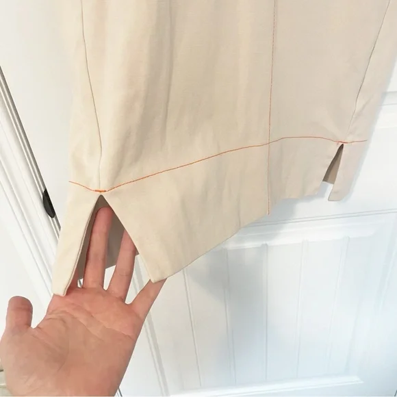 COS contrast stitch dress Light Beige with Orange Stitching Size Extra Small - Picture 9 of 16